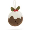 JELLYCAT FESTIVE FOLLY CHRISTMAS PUDDING DECORATION