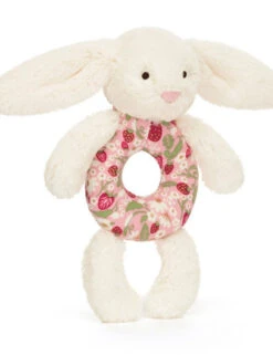 JELLYCAT BLOSSOM CREAM BUNNY BERRY RING RATTLE