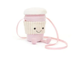 JELLYCAT AMUSEABLE PINK COFFEE TO GO BAG