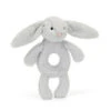 JELLYCAT BASHFUL SILVER BUNNY RING RATTLE