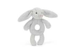 JELLYCAT BASHFUL SILVER BUNNY RING RATTLE