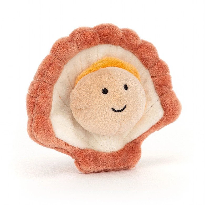 JELLYCAT SENSATIONAL SEAFOOD SCALLOP 3 JELLYCAT SENSATIONAL SEAFOOD SCALLOP
